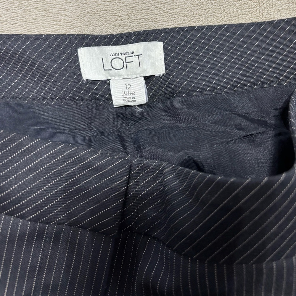 LOFT Julie Charcoal Pinstripe Wool Blend Trousers - Picture 9 of 10